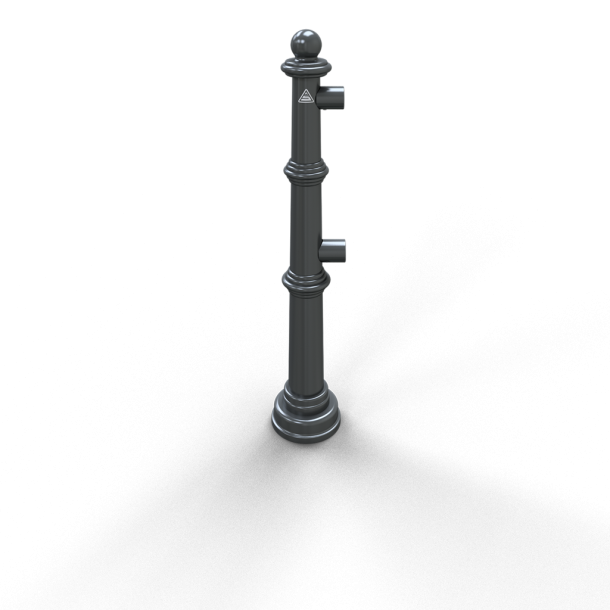 Aluminium ornamental bollard | series 495.01B | End post for top and knee bar